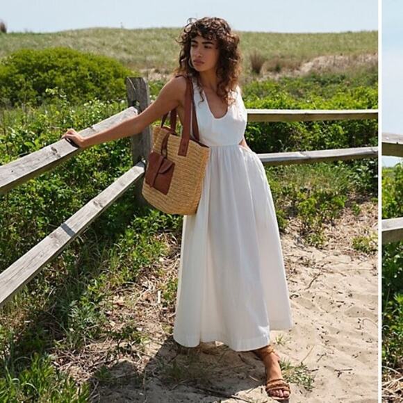 Free People Dresses & Skirts - Free People Fabiana White Cutout Midi Maxi Dress